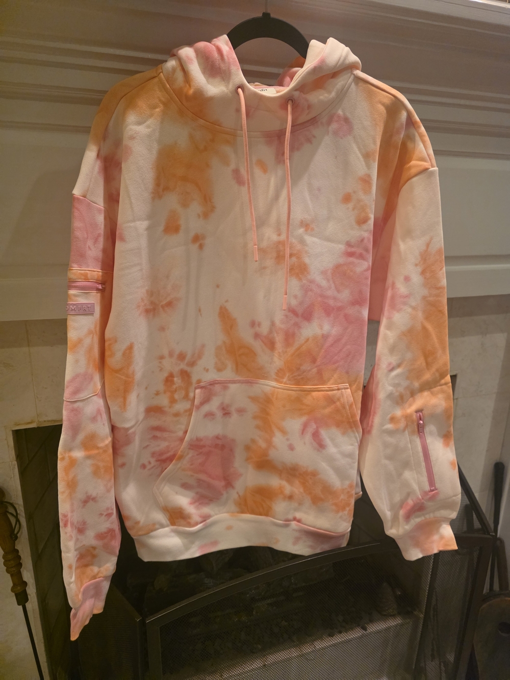 Tie-Dye Hooded Sweatshirt in Pink & Orange(Sunset) AIRPLANE MODE COLLECTION